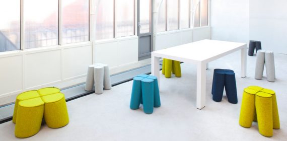 Diverse meubels zitruimte NOTI - DOT Orange design